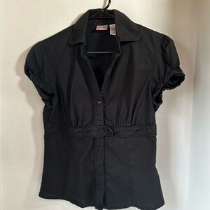 No boundaries black structured short sleeve top size small 3/5